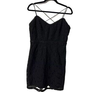 Ark‎ & Co women's dress M black bodycon mini sleeveless Embroidered Sequins Lace